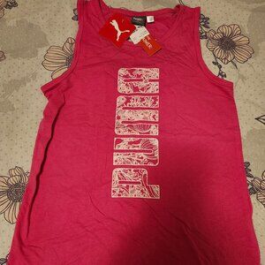 Puma tank top, twist key hole at back, glitter, Girls 12-14
